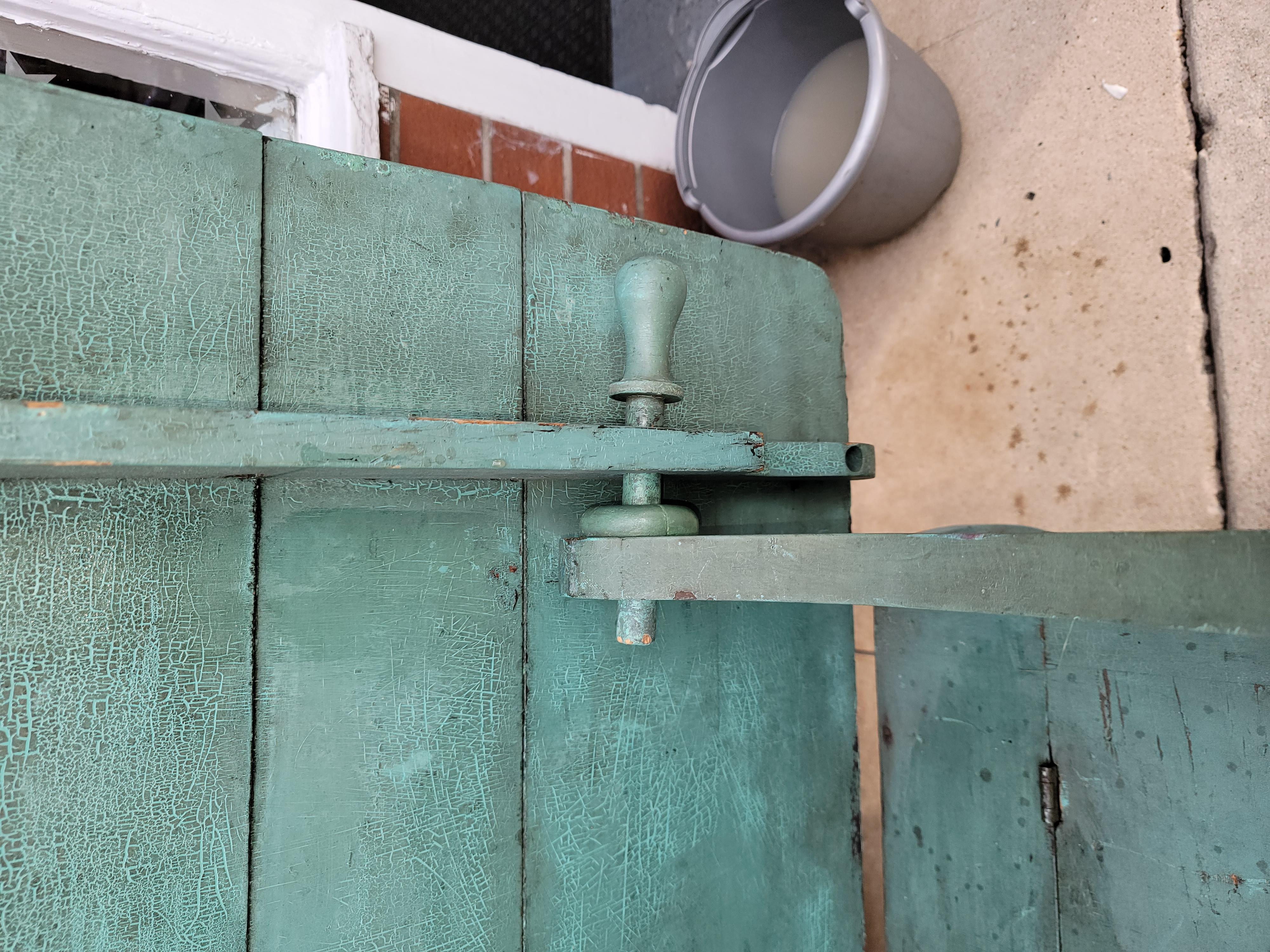 19th Century 19Thc Original Powder Blue Hutch Table / Bench For Sale