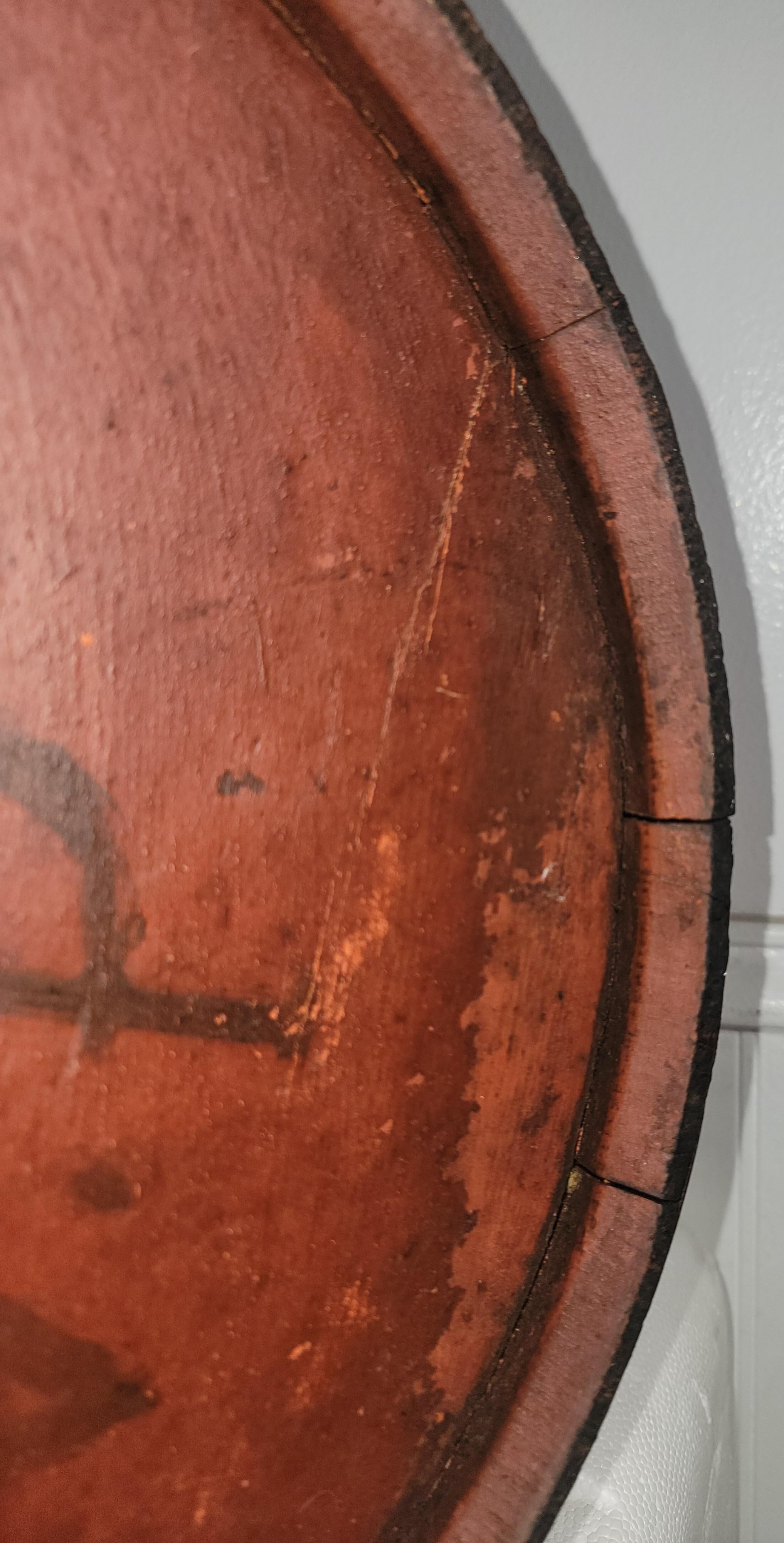 Américain Seau original peint en rouge du 19e siècle avec poignée en vente