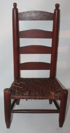 19th Century Original Red Painted Child's Chair