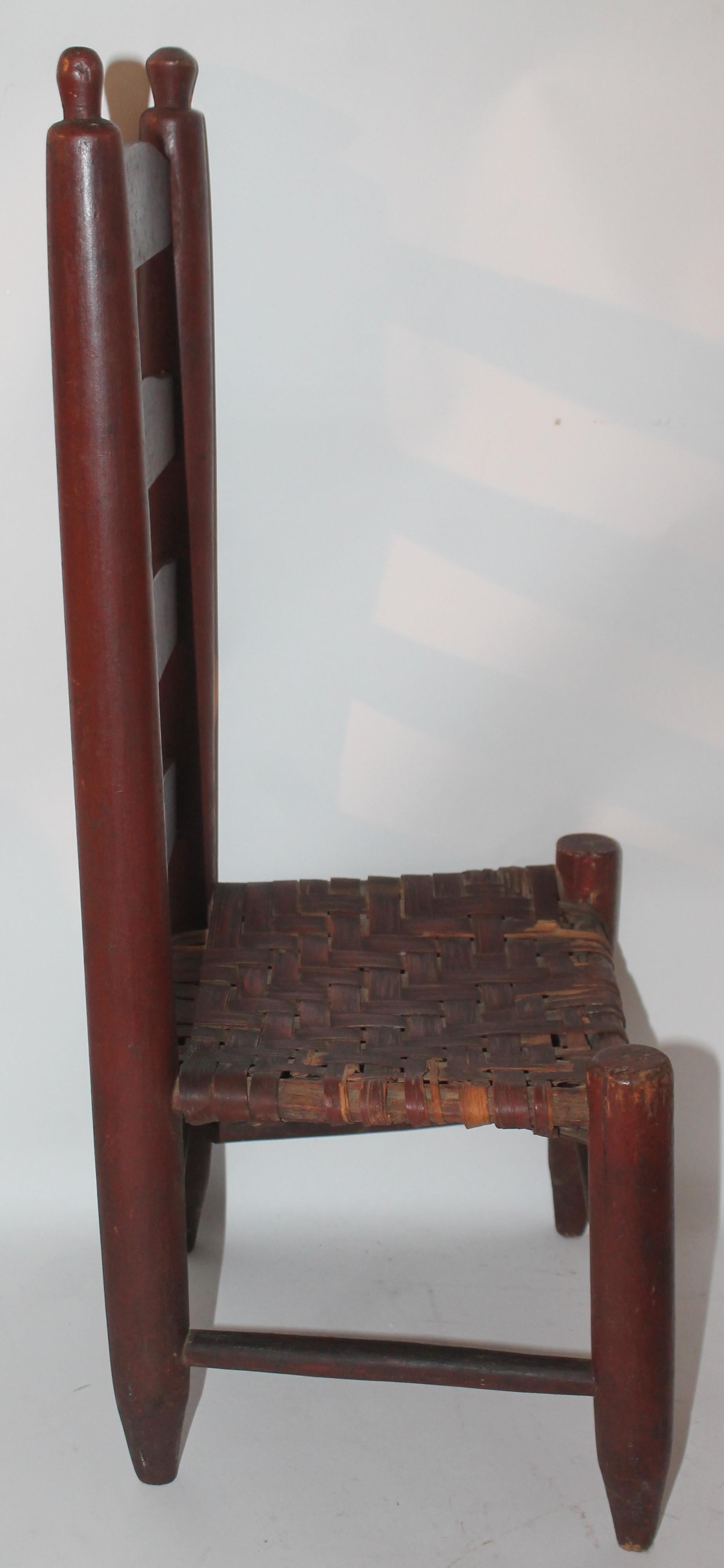 Adirondack 19th Century Original Red Painted Child's Chair For Sale