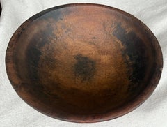 19. Jahrhundert Original rot lackiert Hand geschnitzt Wood Bowl