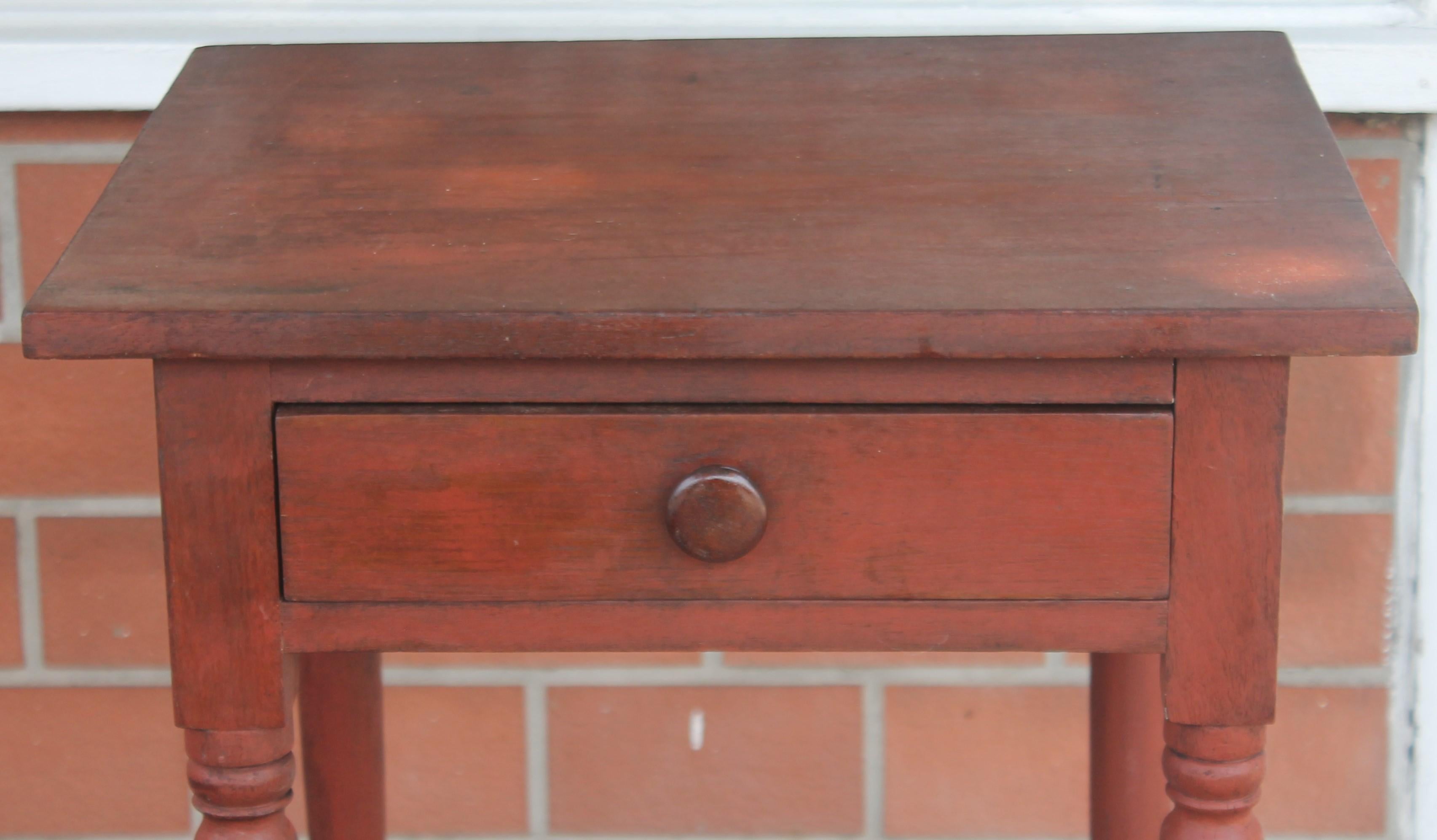 19thc Original Red Painted One Drawer Stand In Good Condition In Los Angeles, CA