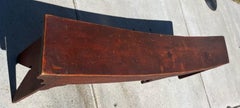 19Thc Original Red Painted Rounded Bench