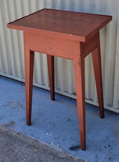 19thc Original Red Painted Splay Leg Side Table