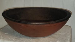19Thc Original Red Painted Wood Bowl