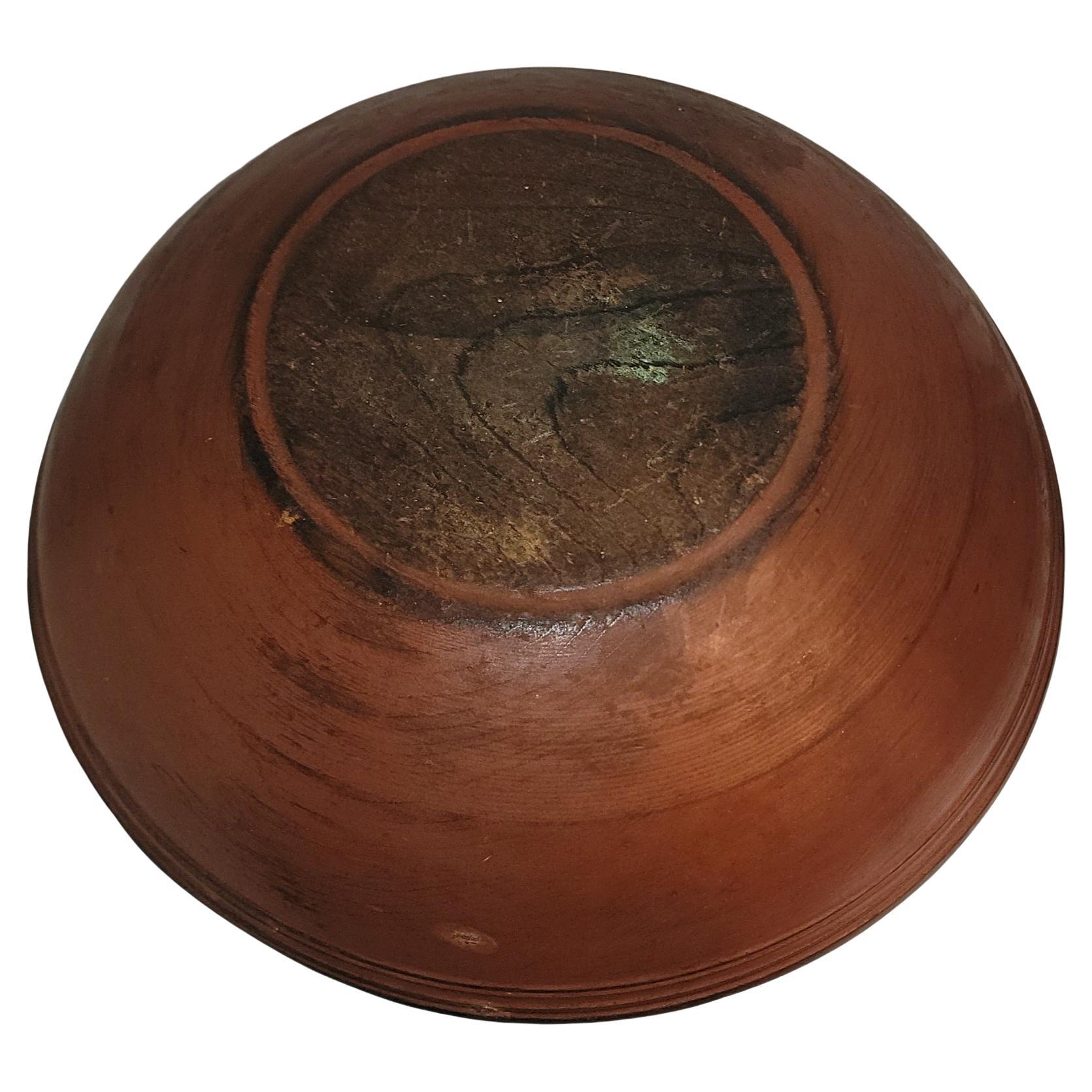 Coupe originale en bois peint en rouge du 19e siècle