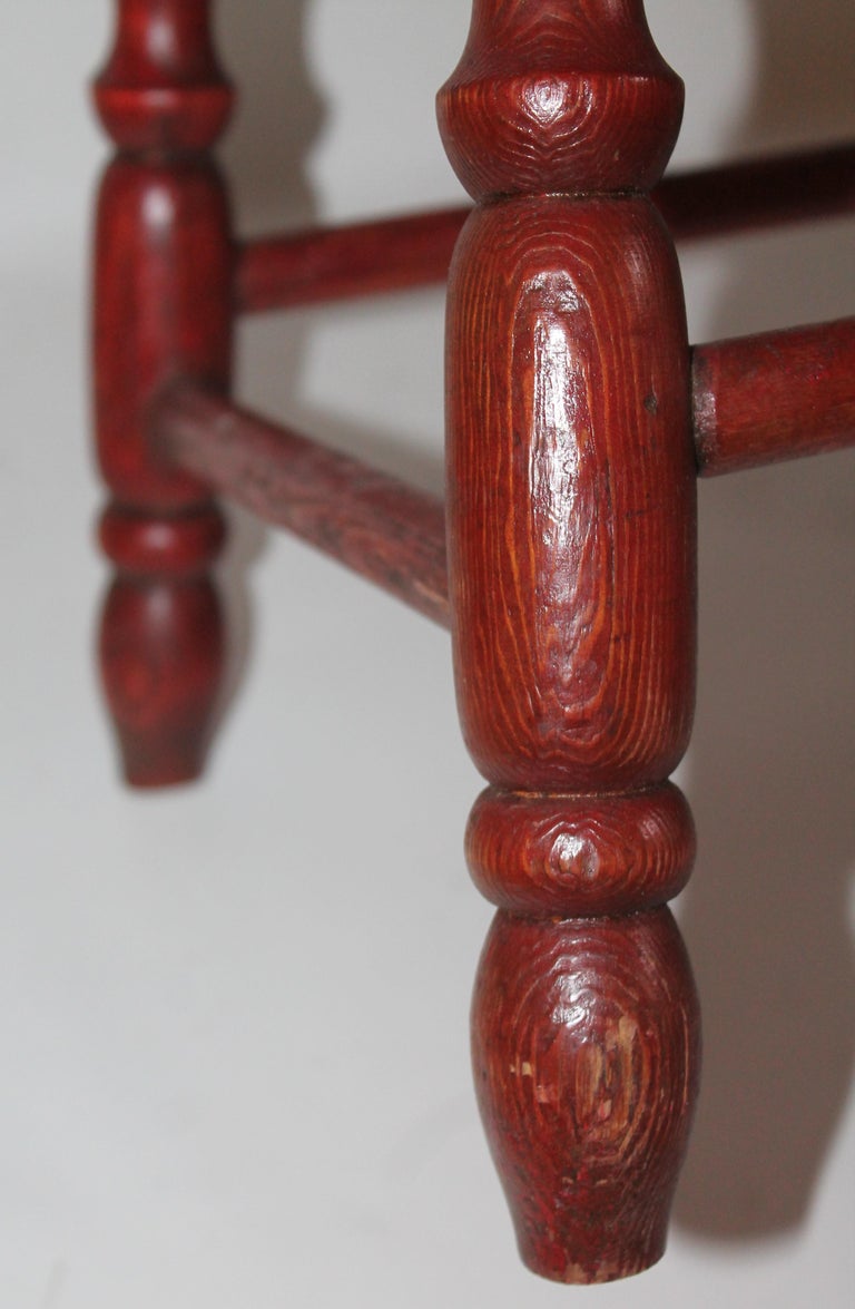 19th Century Original Red Surface Bar Stool from Pennsylvania For Sale 2