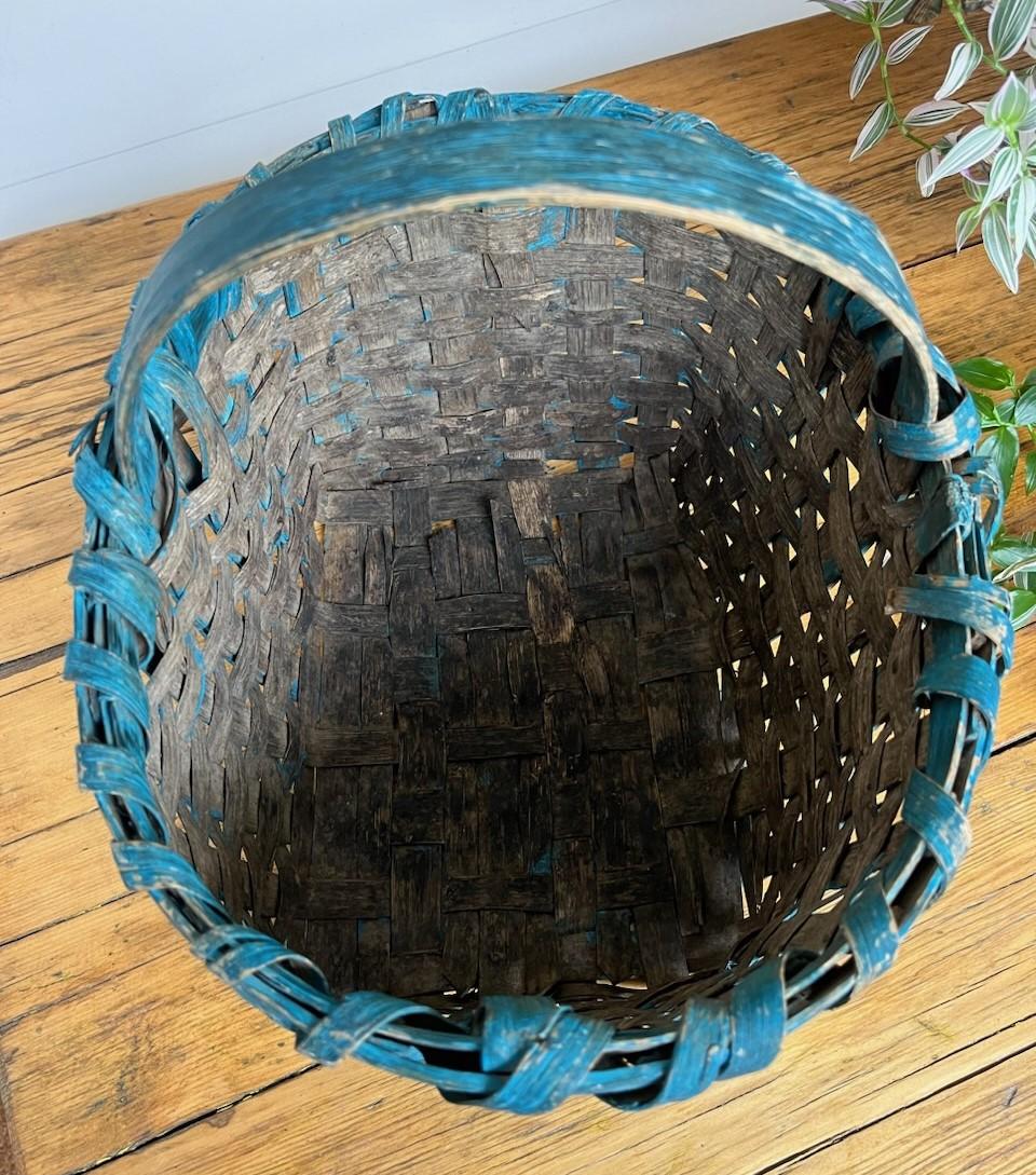 Adirondack 19Thc Original Robin Egg Blue Basket For Sale