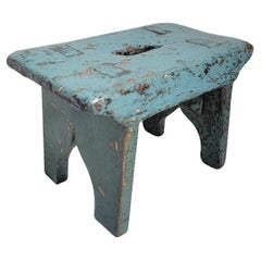 19Thc Original Robin Egg Blue Child's Stool