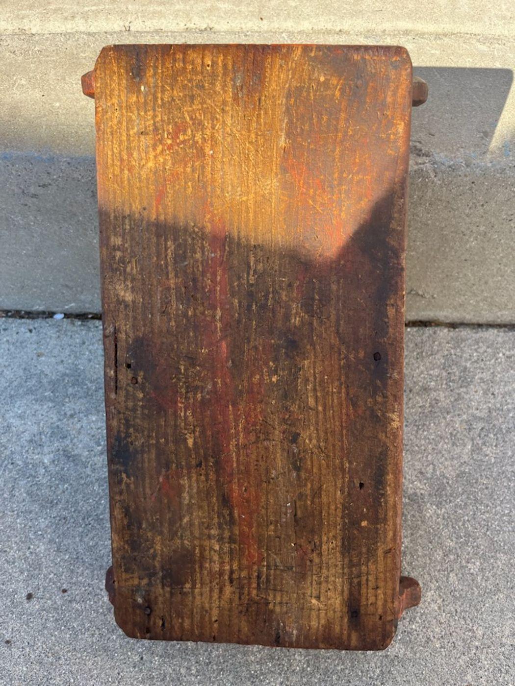 Couverts originaux peints au saumon du 19ème siècle  Transporteur Bon état - En vente à Los Angeles, CA