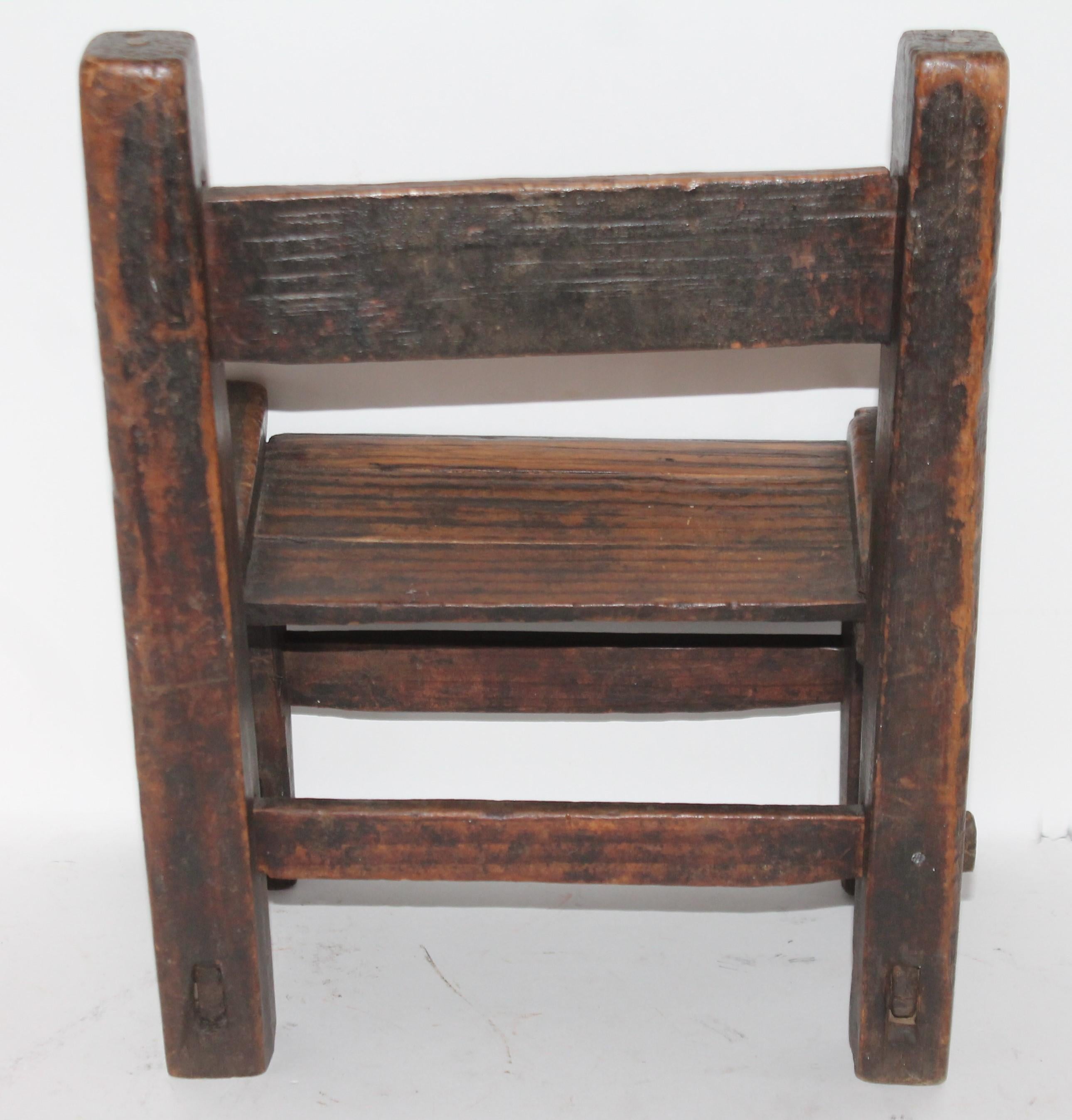 Country 19th Century Original Surface Pueblo Child's Chair For Sale