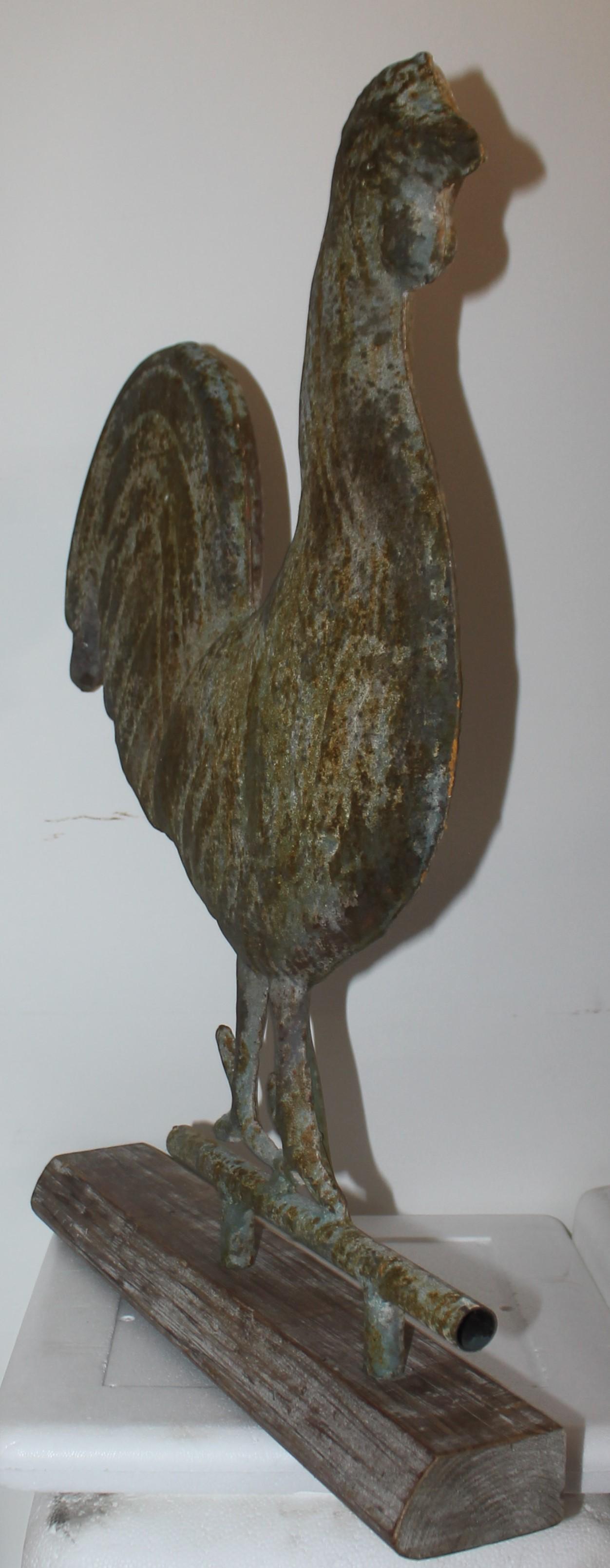 American 19th C Original Surface Rooster Weather Vane from New England