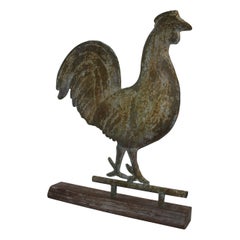 Antique 19th C Original Surface Rooster Weather Vane from New England