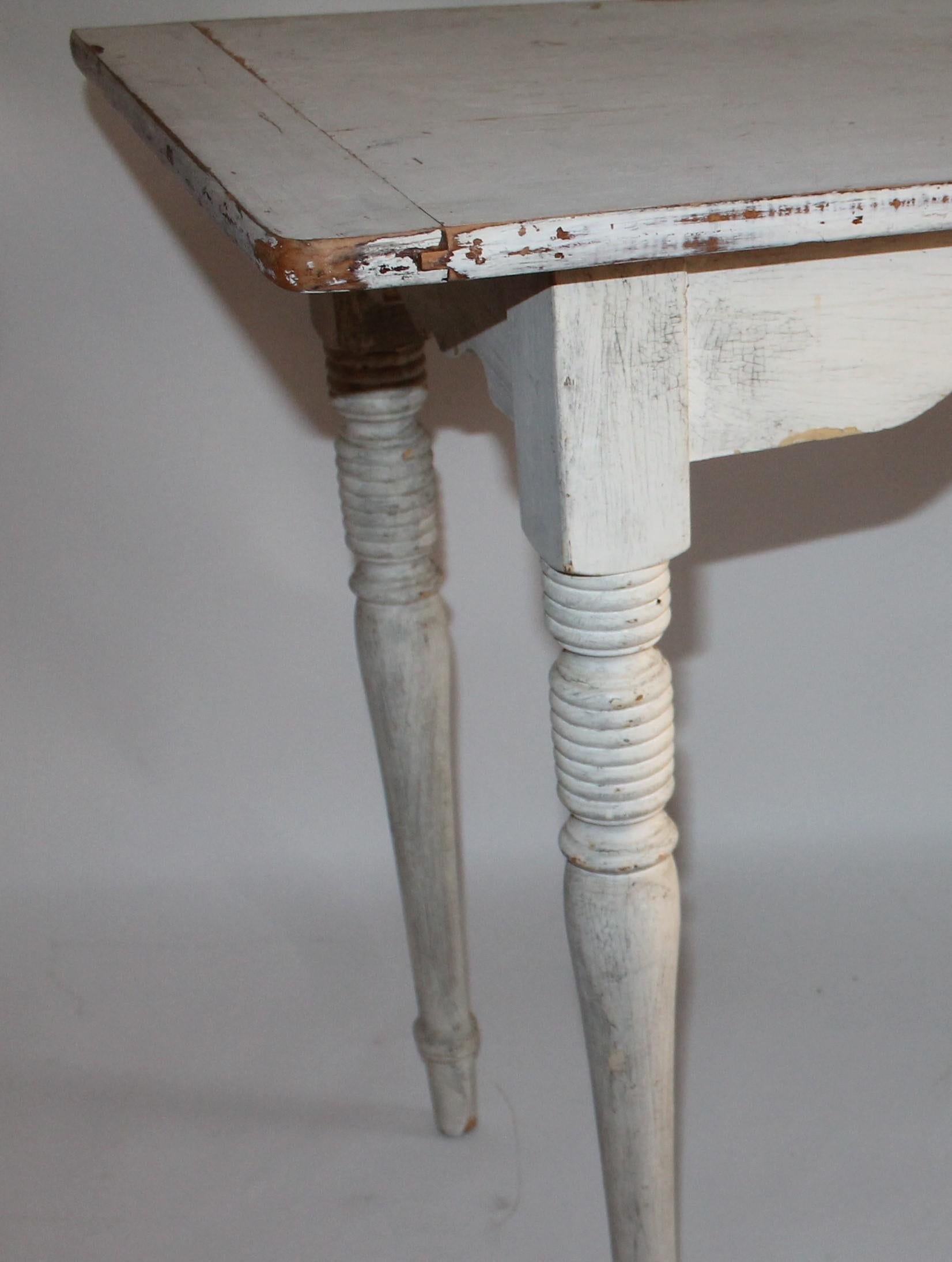 19th Century Original White Painted Side Table 2