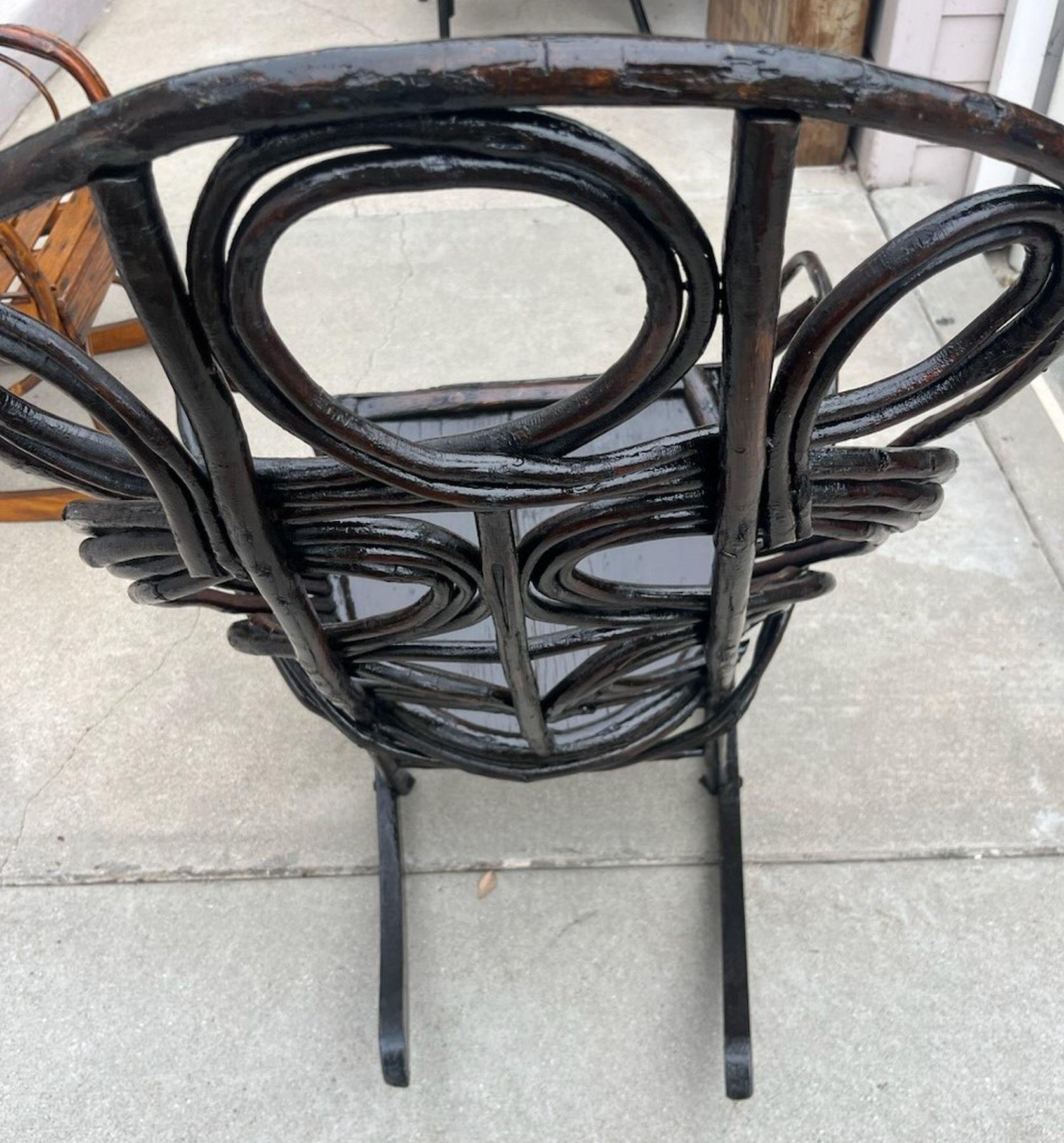 Stile Adirondack Dondolo in legno curvato di Hickory del XIX secolo in vendita