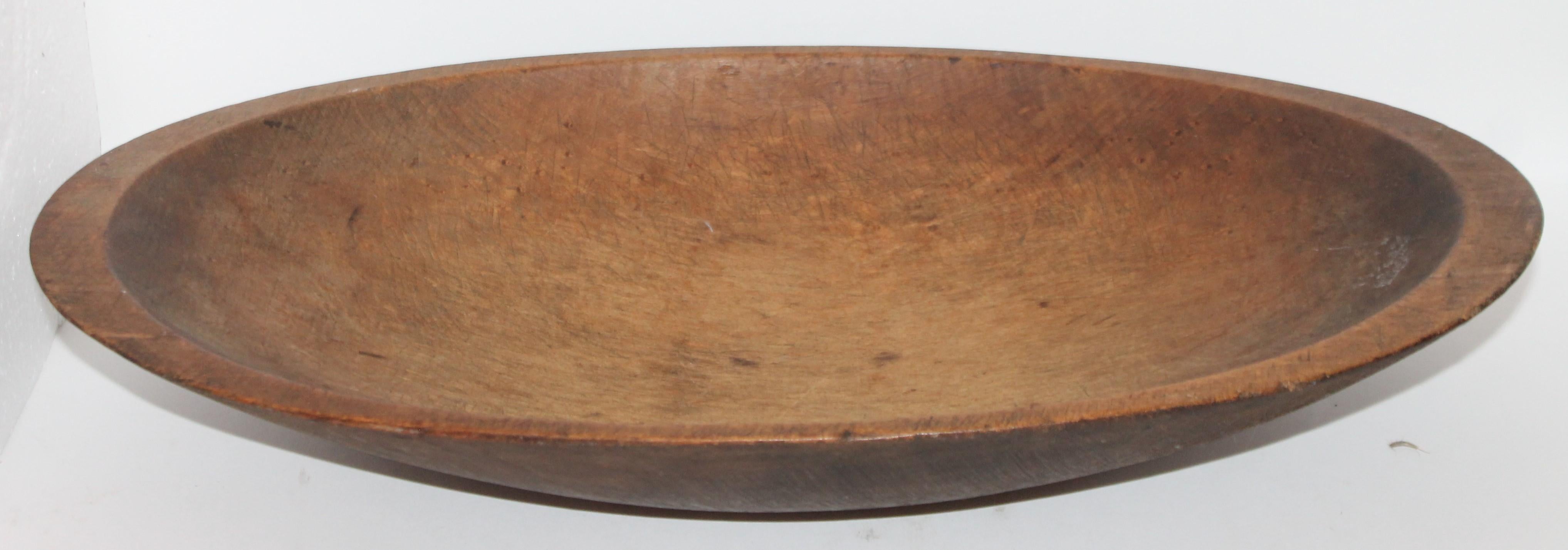 Wood 19th Century Oval Dough Bowl from New England