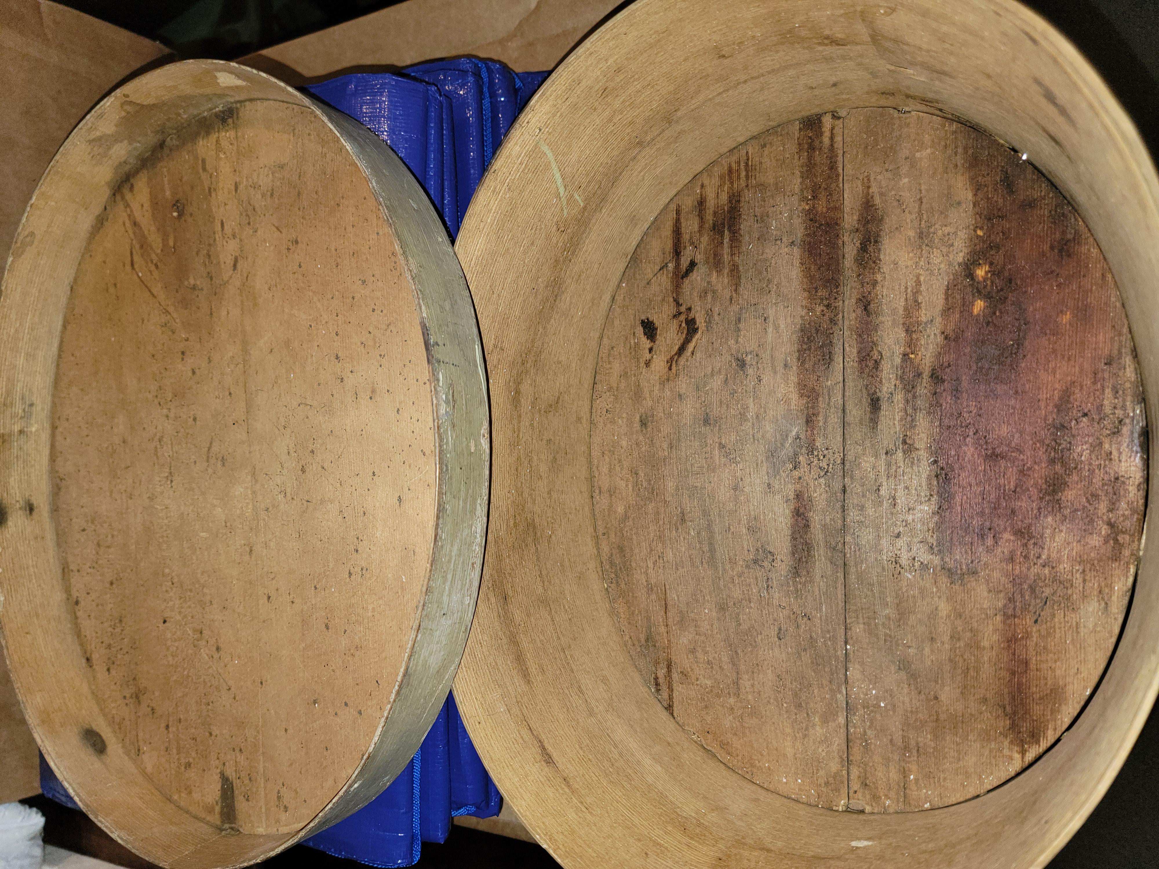 Adirondack 19thc Oval Oversized Pantry Box. For Sale