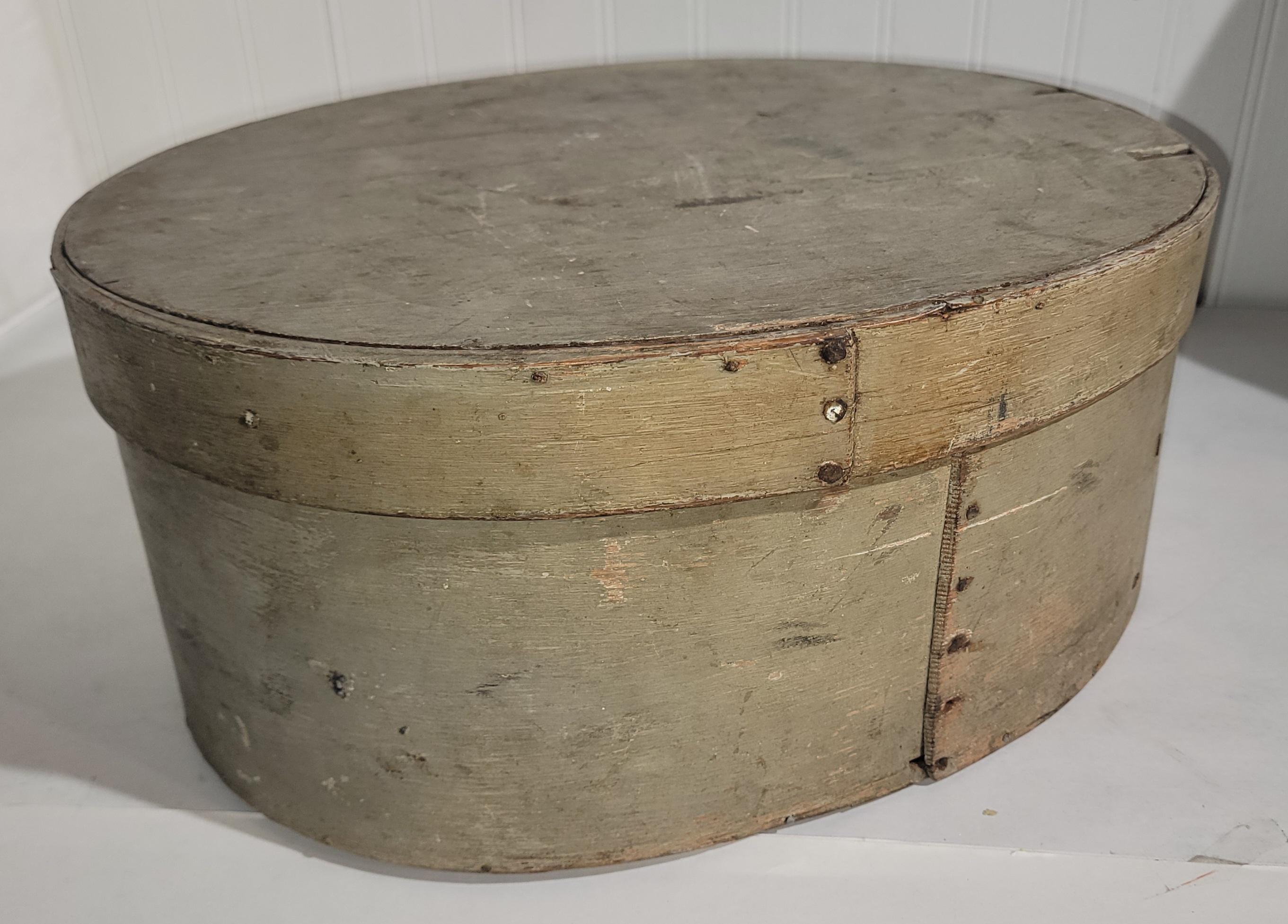 19th Century 19thc Oval Oversized Pantry Box. For Sale