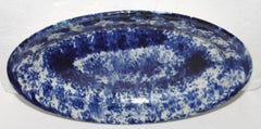 19th Century Oval Sponge Ware Serving Platter
