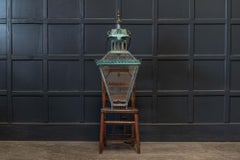 19thC Oversized English 'George Bray' Gothic Verdigris Lantern
