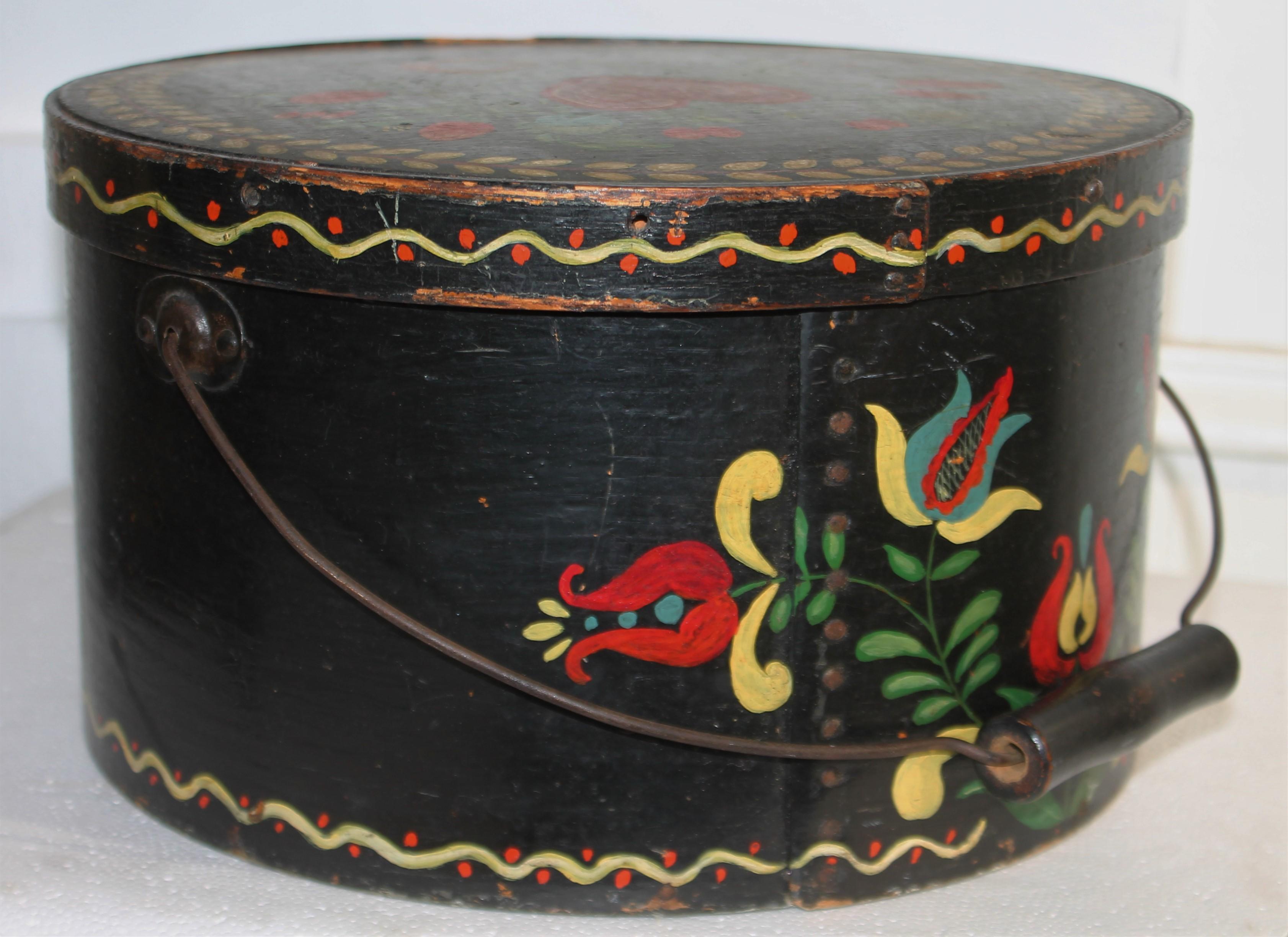 19Thc Pintura Decorada Pa. Caja de despensa holandesa Adirondack en venta