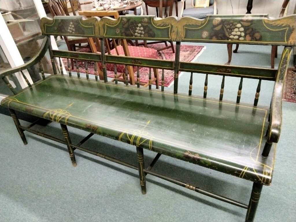 19th Century Paint Decorated Settle from Pennsylvania 1