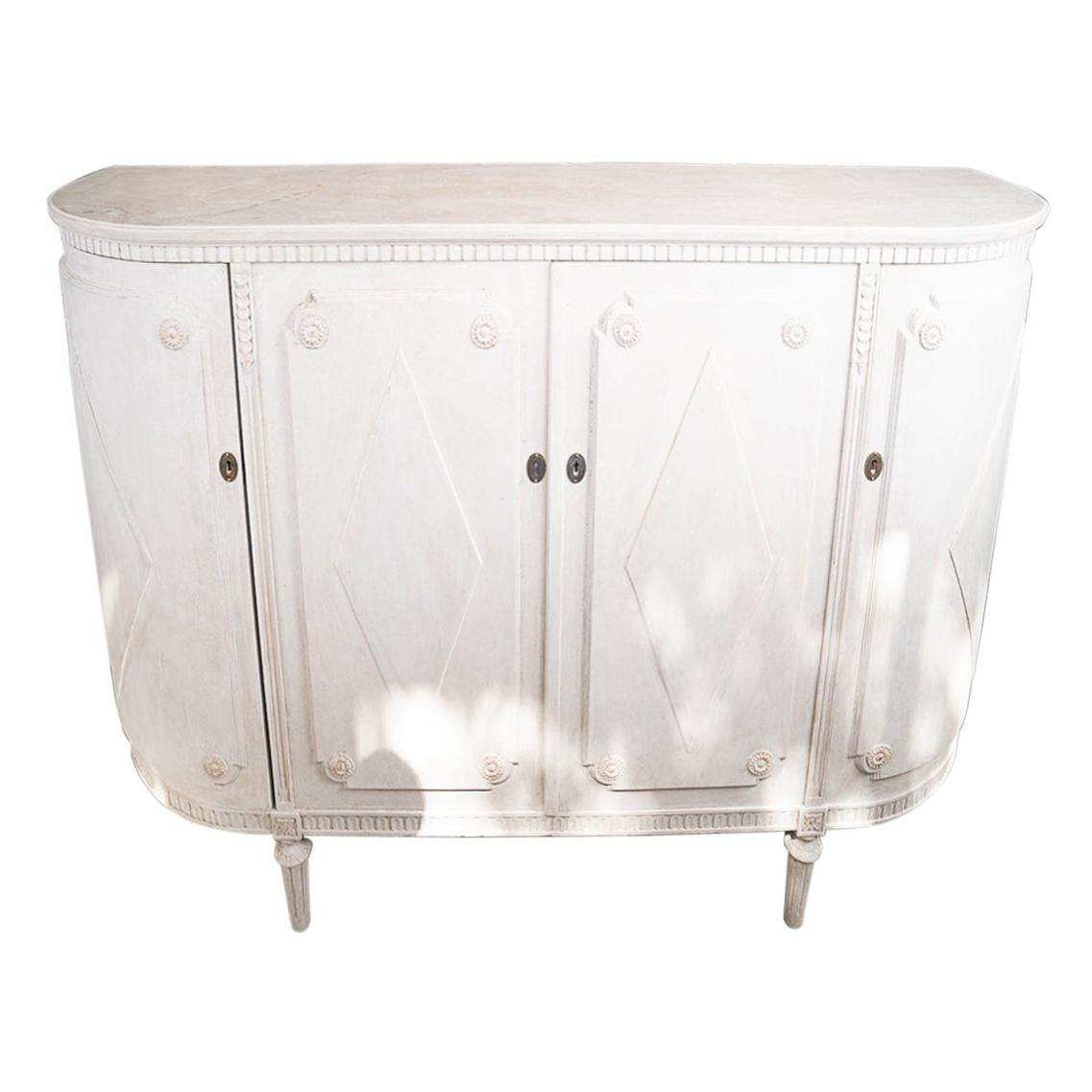 19thc Painted and Carved Swedish Buffet