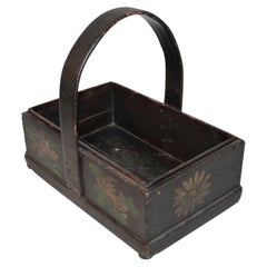 Antique 19th Century Painted Apple Basket Handmade