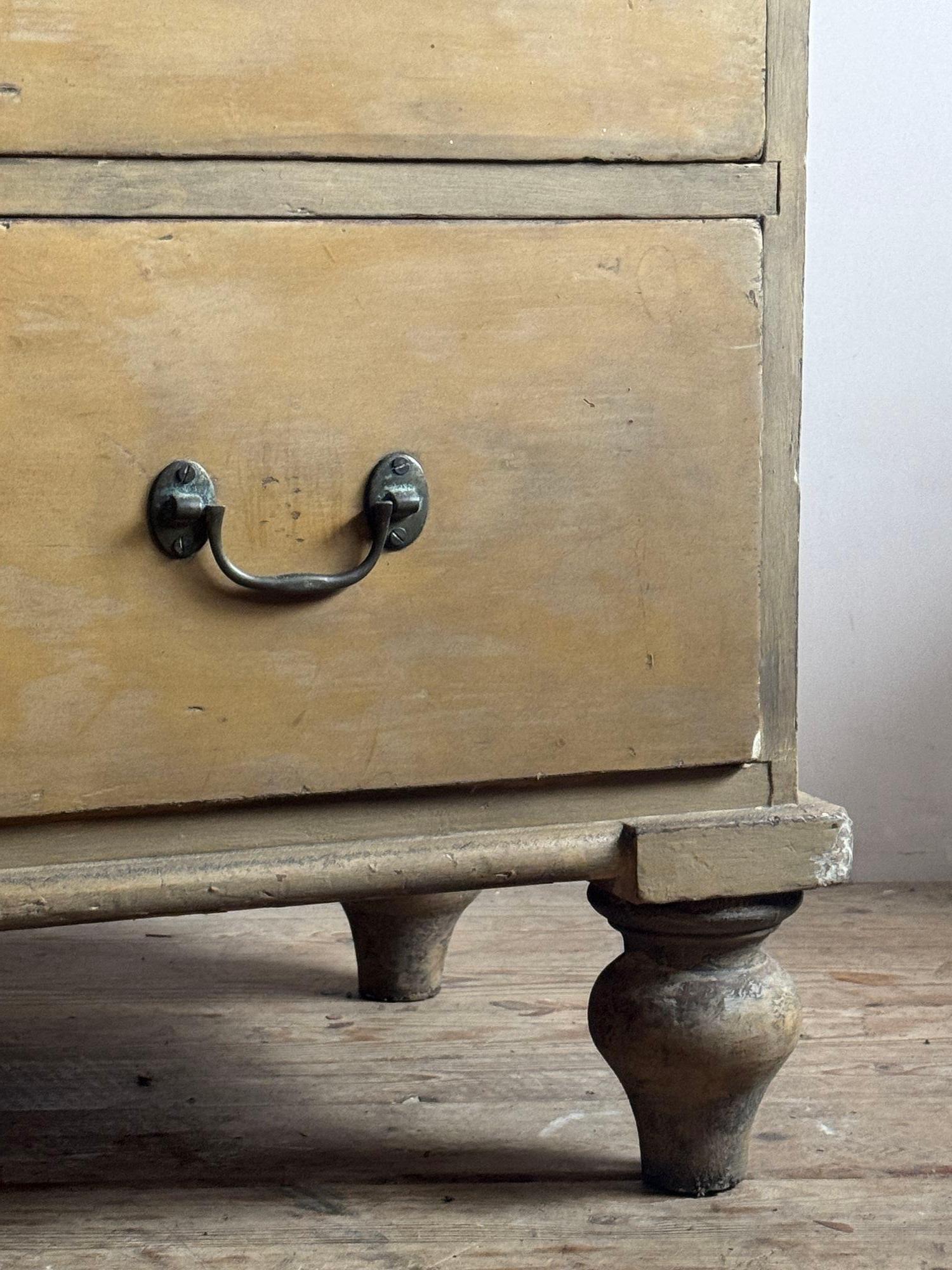 19thC Painted pine chest of drawers 6