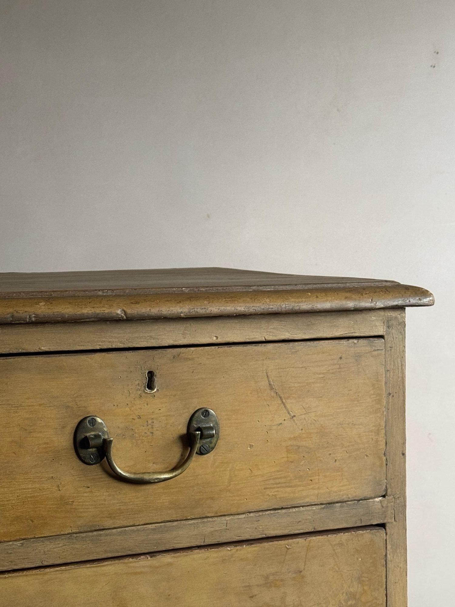 19thC Painted pine chest of drawers 4