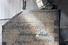 Painted Pine Estate Made Trunk, Signwritten for Lord Hindlip, Hindlip Hall