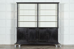 19thC English Estate Made Ebonised Bookcase