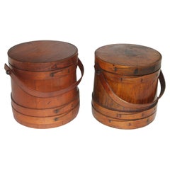 Antique 19Thc Pair of Furkins /Buckets From New England