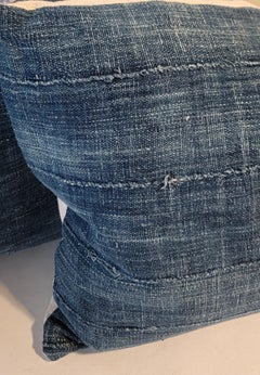 19thc Pair of Indigo Linen Pillows