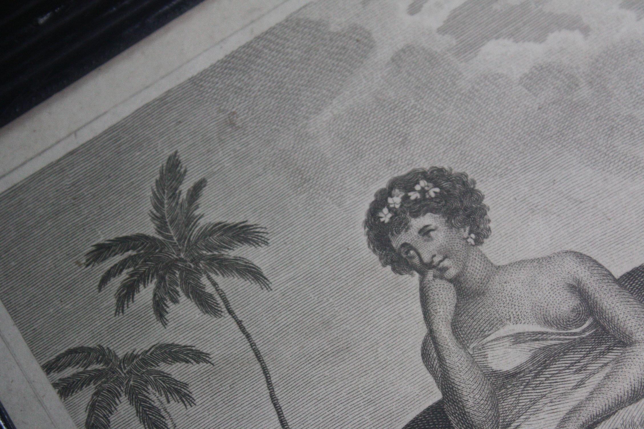 Pair of Oceania and Pacific Island Engravings in Reeded Ebonised Frames In Good Condition In Lowestoft, GB