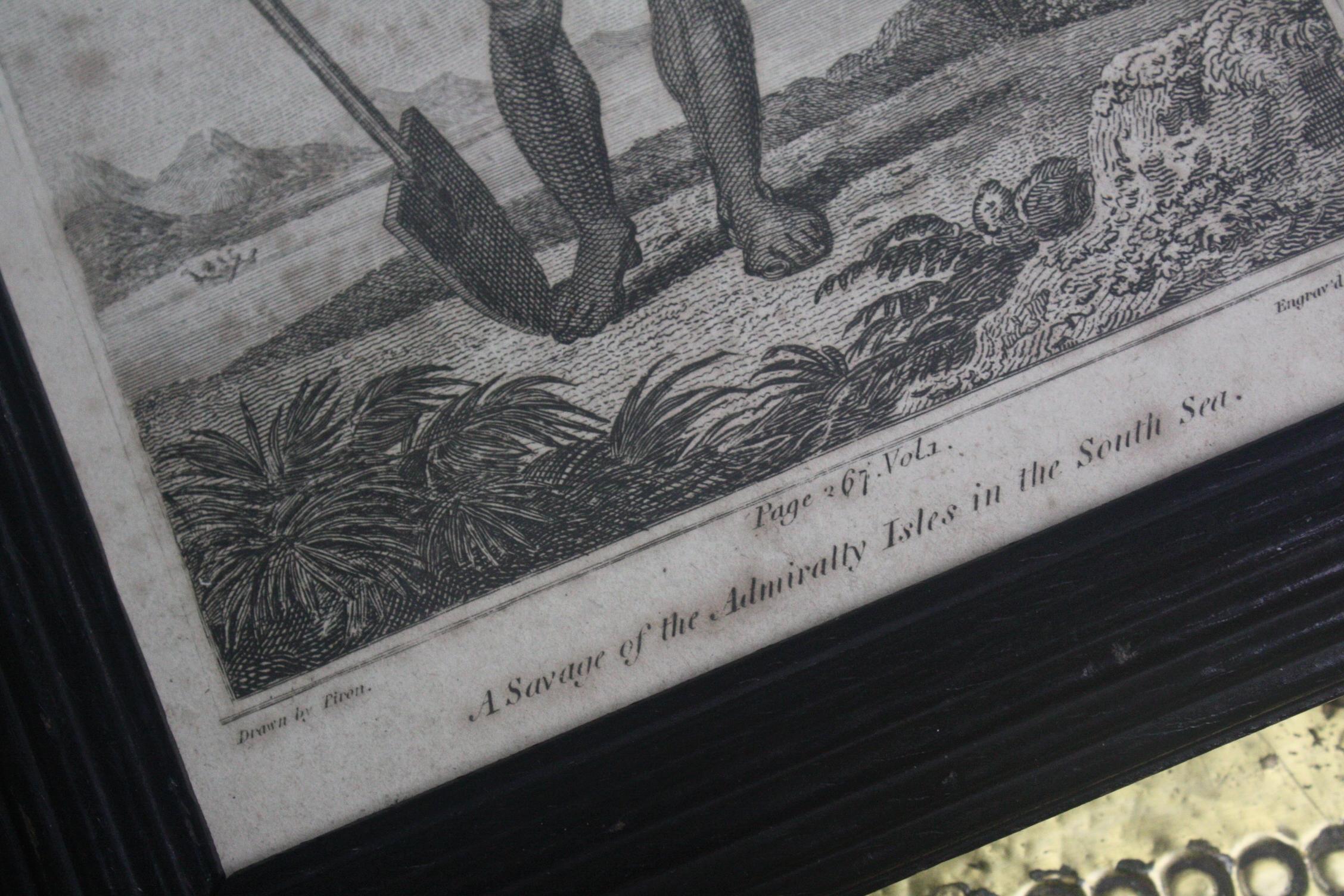 Pair of Oceania and Pacific Island Engravings in Reeded Ebonised Frames 4