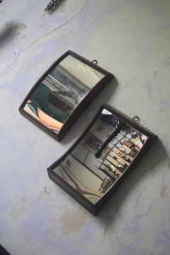 19th C Pair of Peep Show Fairground Carnival Distortion Mirrors Concave Convex