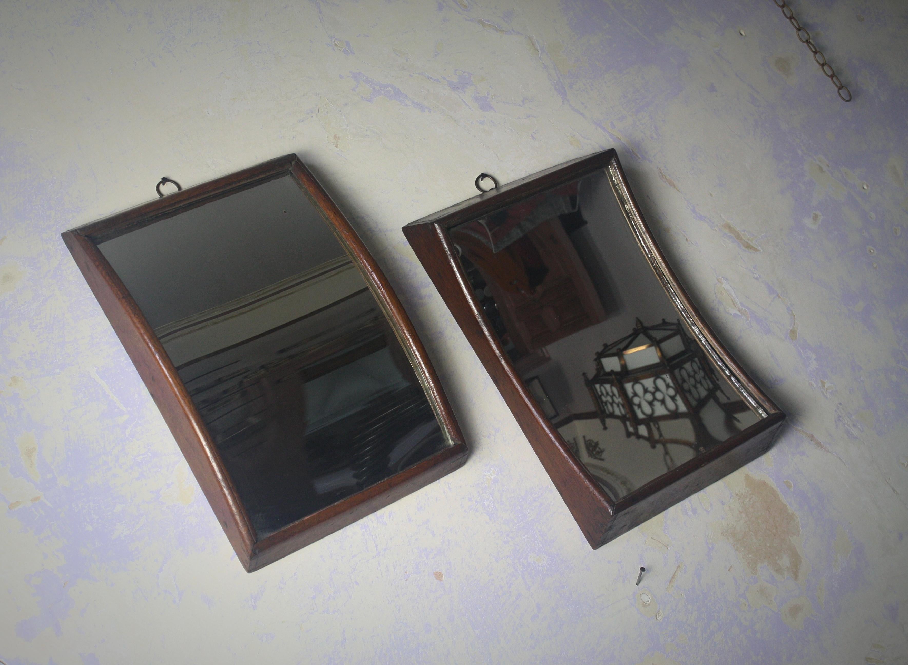 19th Century 19th C Pair of Peep Show Fairground Carnival Distortion Mirrors Concave Convex