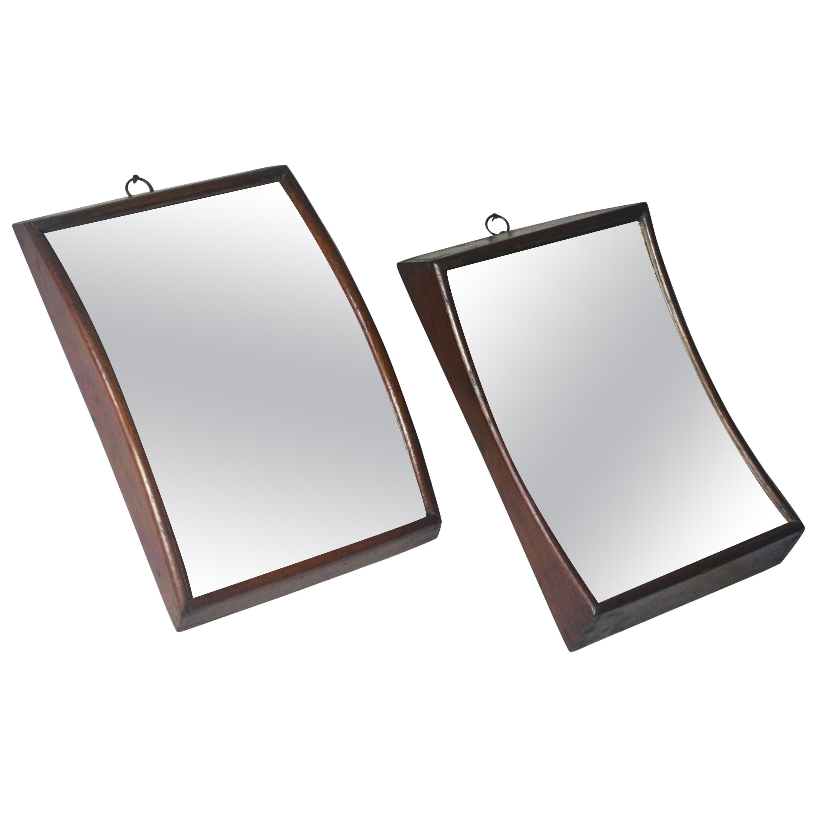 19th C Pair of Peep Show Fairground Carnival Distortion Mirrors Concave Convex