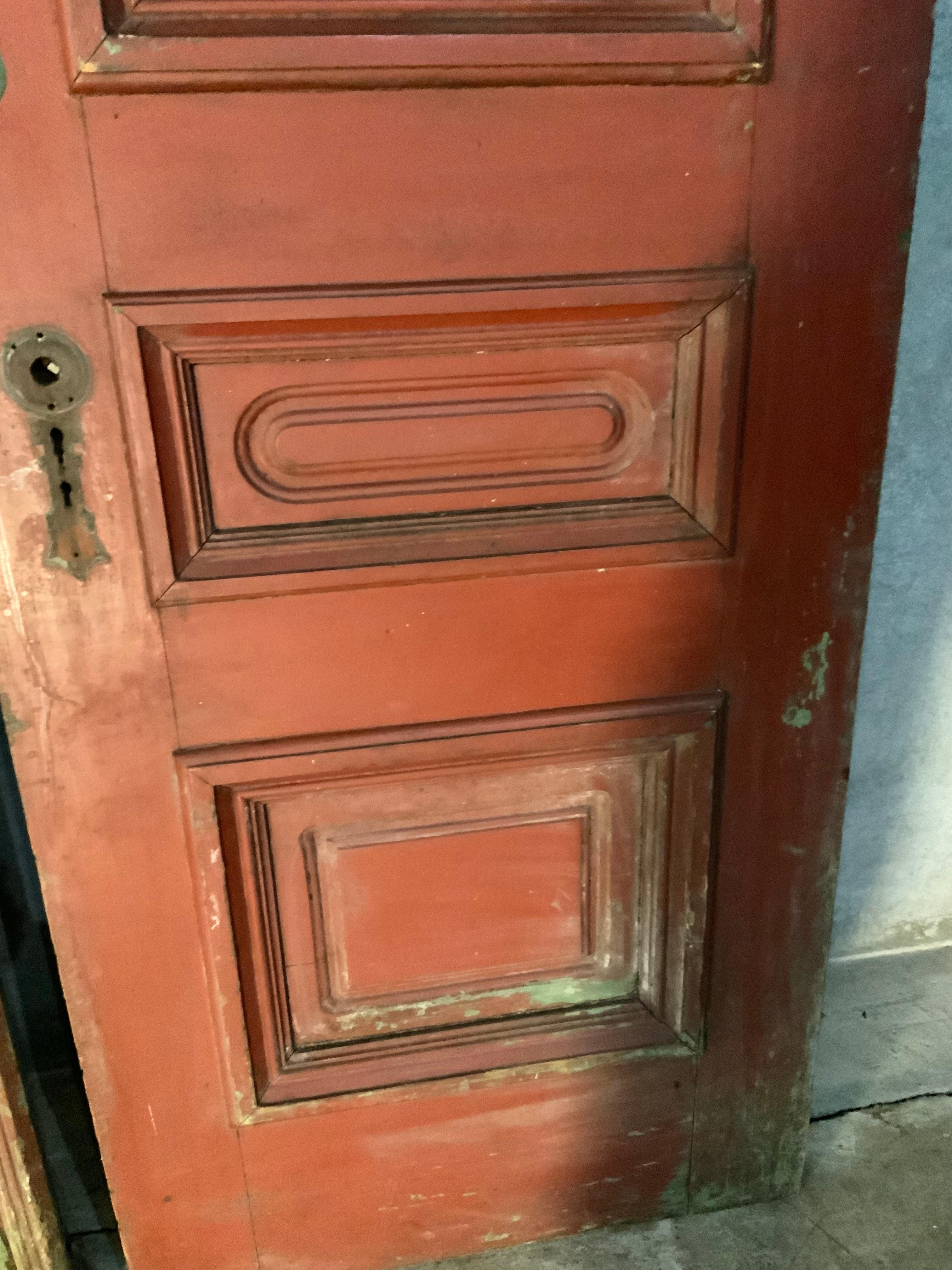 American Classical 19thc Pair of Solid Brownstone Entry Doors