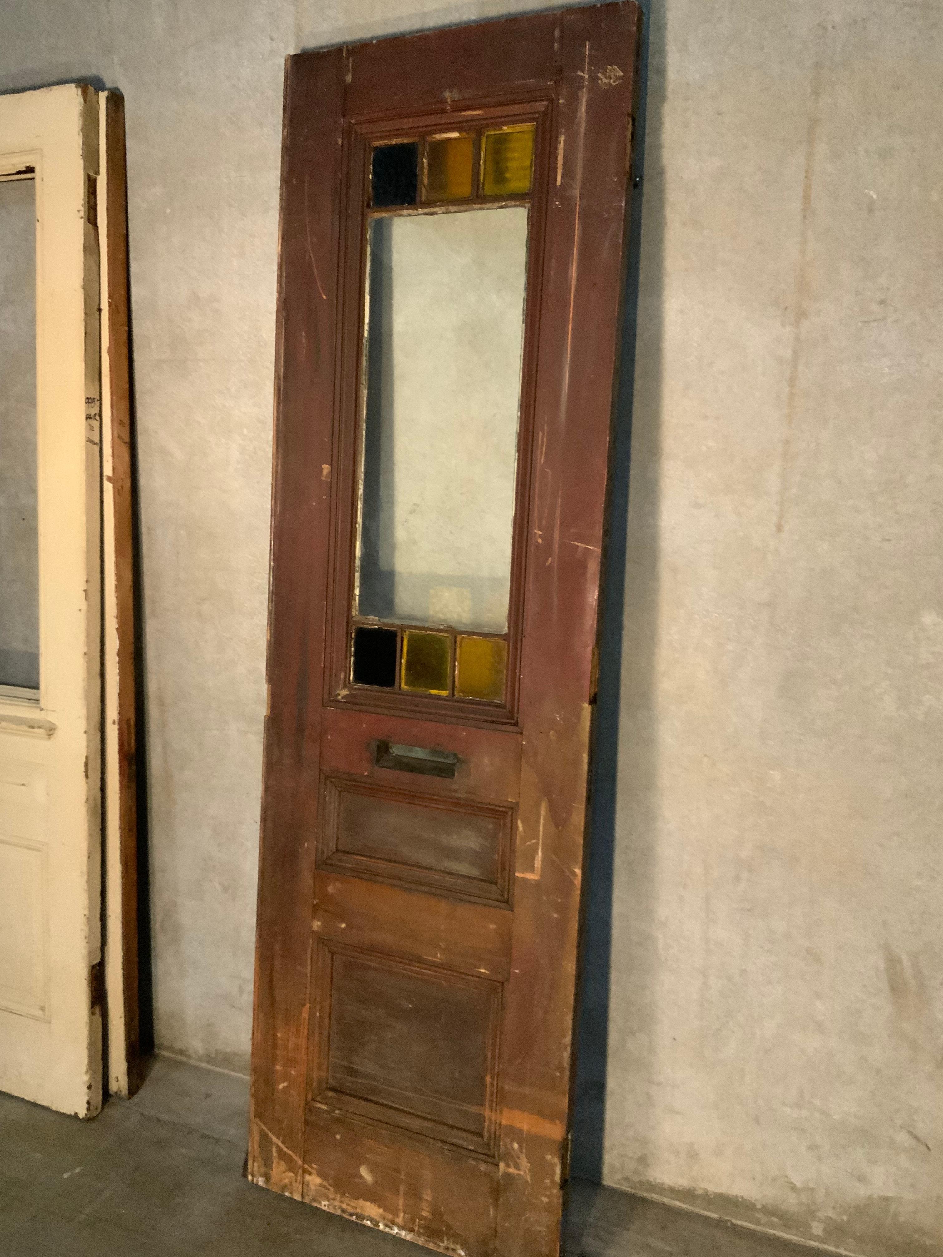 19th Century 19thc Pair of Solid Brownstone Entry Doors