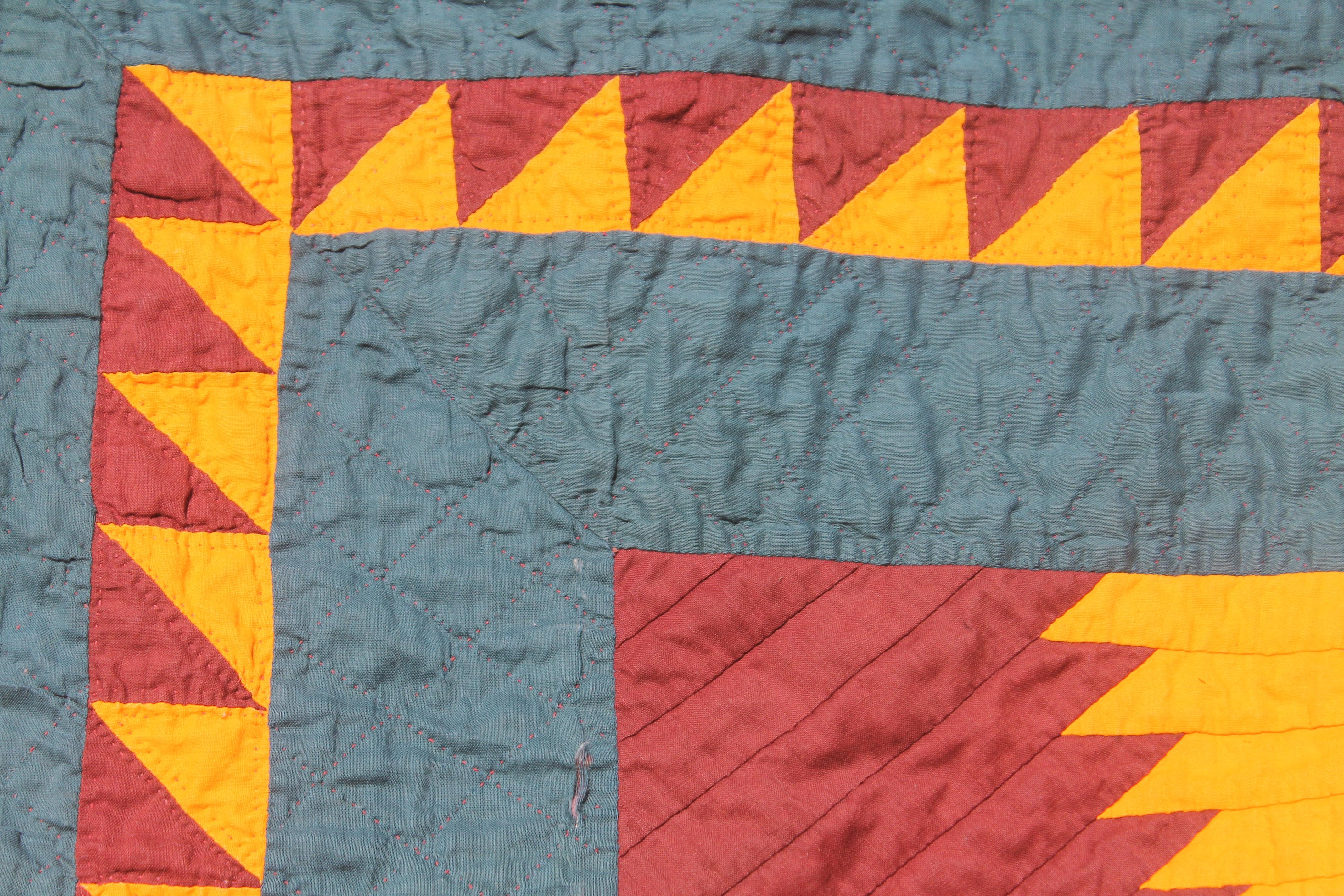 Coton Courtepointe patchwork Paisley du 19ème siècle du comté de Lancaster, Pennsylvanie en vente