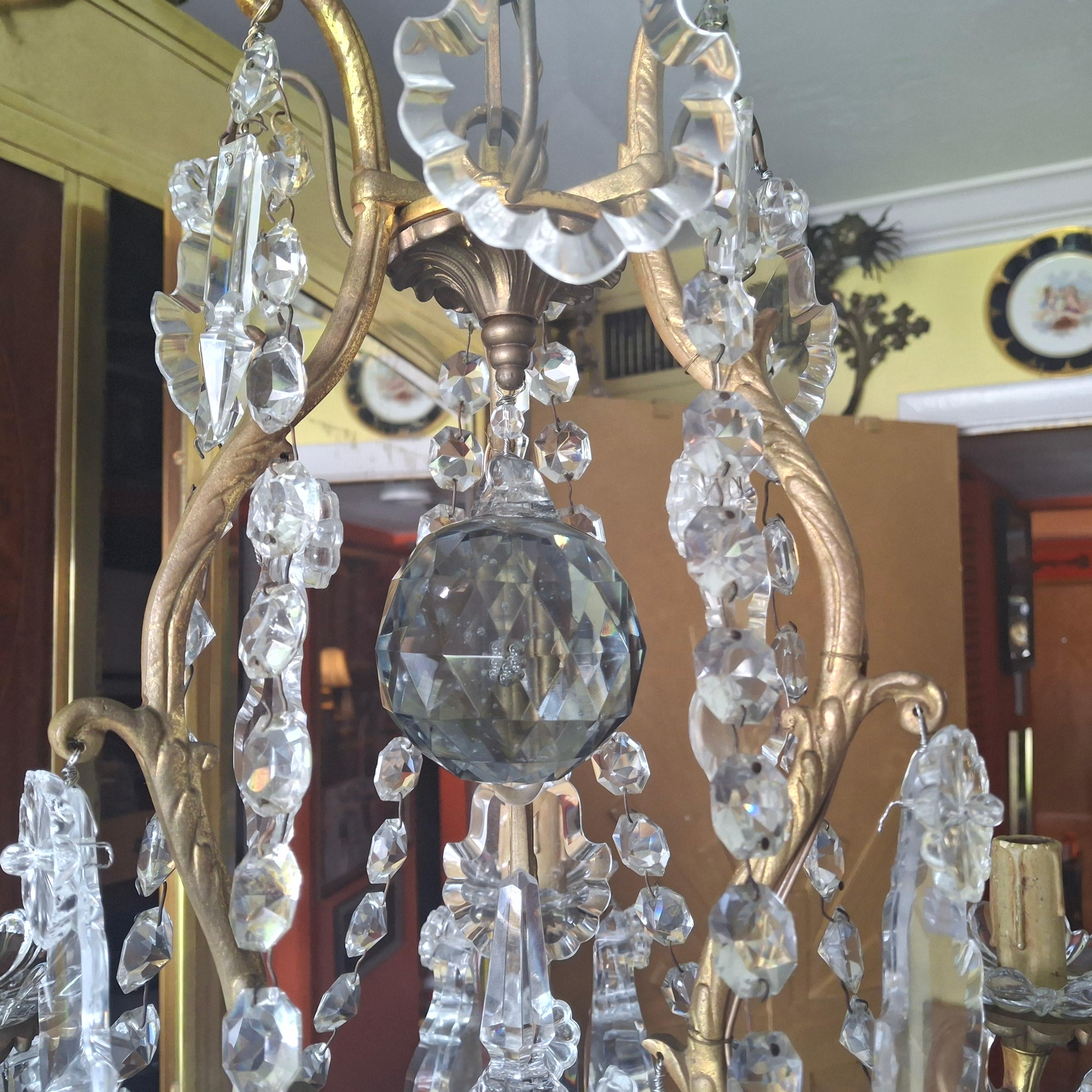 19thc Palatial  French Louis XV Gilt Bronze/ Crystal Chandelier attrib. Baccarat For Sale 9