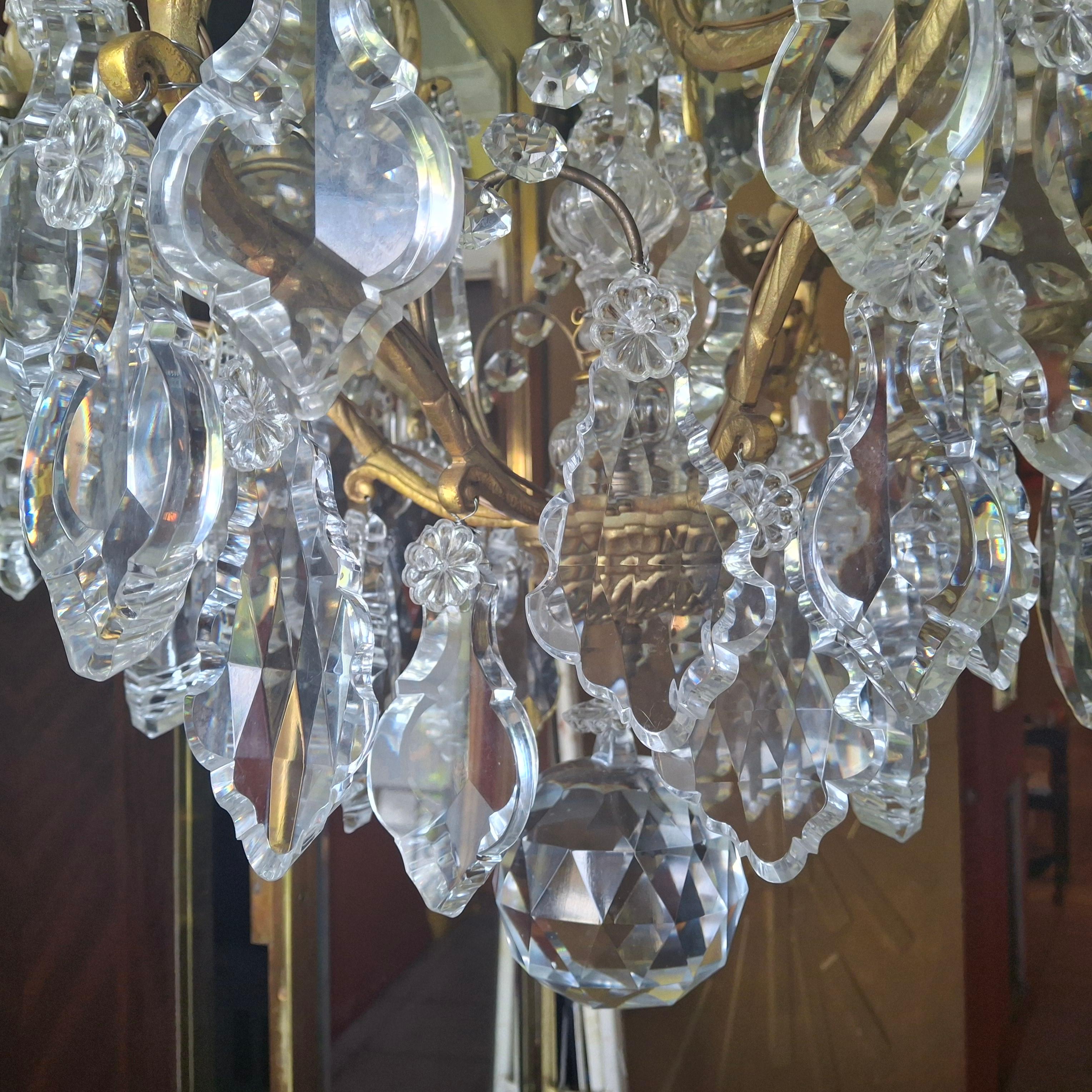 19thc Palatial  French Louis XV Gilt Bronze/ Crystal Chandelier attrib. Baccarat For Sale 14
