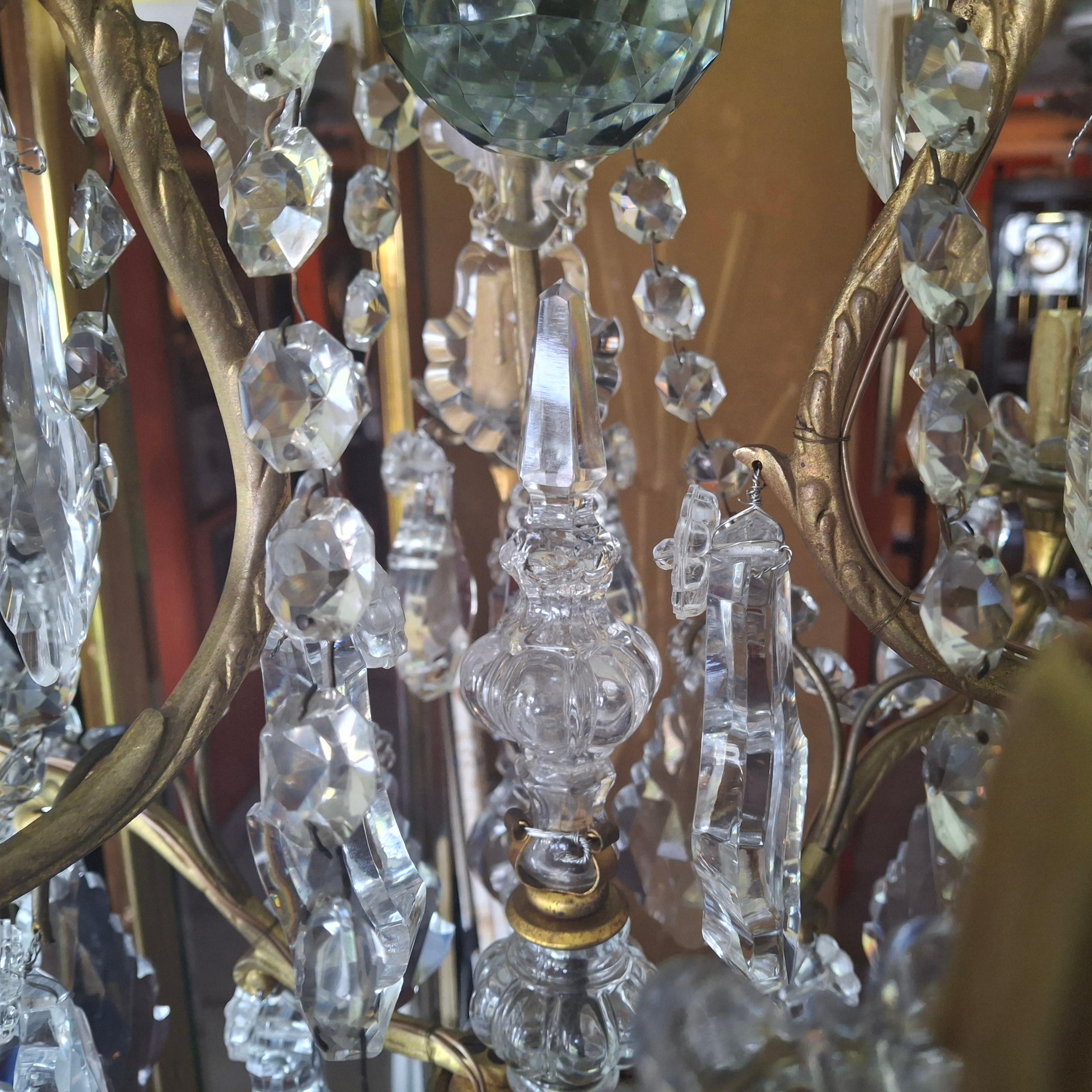 19thc Palatial  French Louis XV Gilt Bronze/ Crystal Chandelier attrib. Baccarat For Sale 16