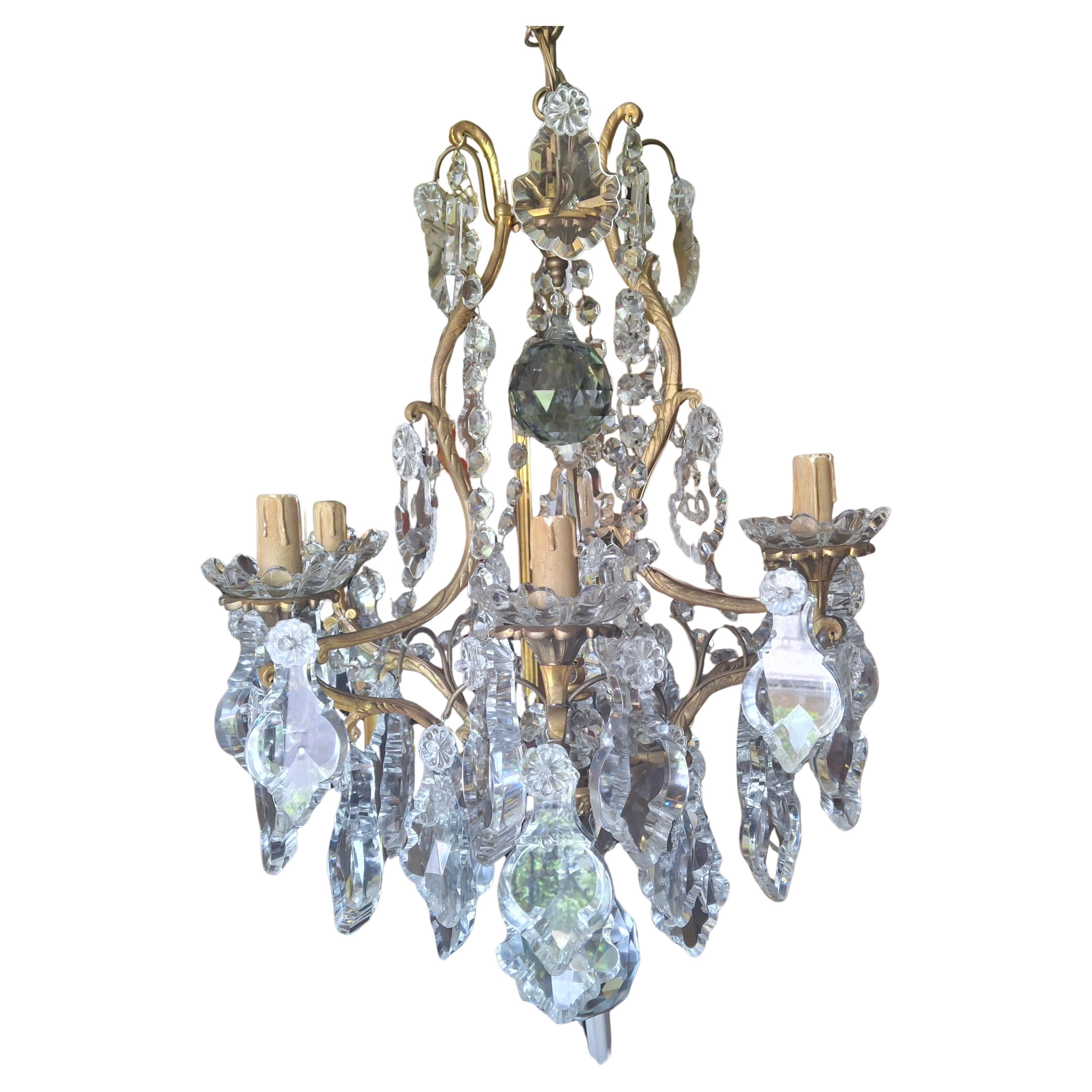 19thc Palatial  French Louis XV Gilt Bronze/ Crystal Chandelier attrib. Baccarat For Sale