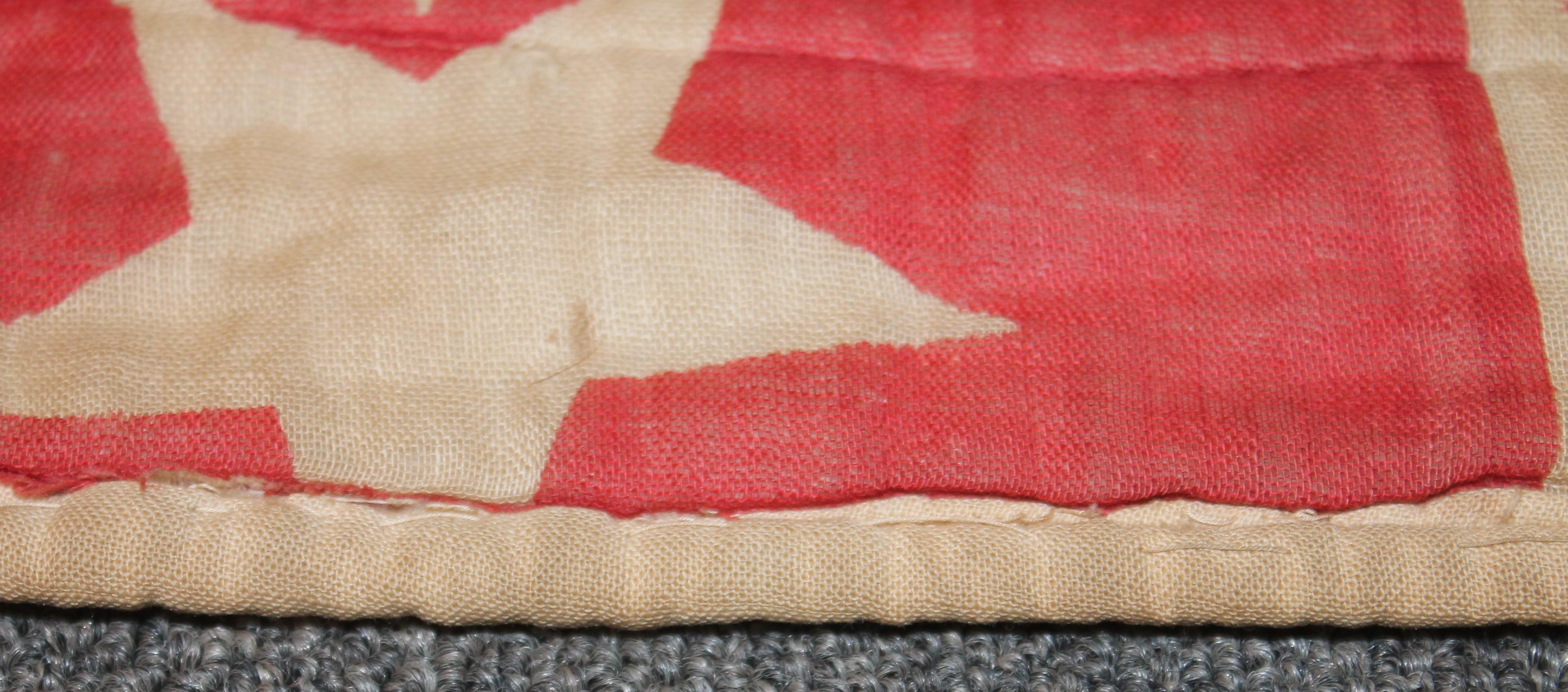 19th Century Patriotic Bunting Stars Tied Quilt Dated 1898 In Good Condition In Los Angeles, CA