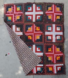 19thc Pennsylvania Log Cabin Quilt