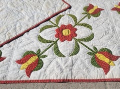 19Thc Pennsylvania Tulips Applique Quilt