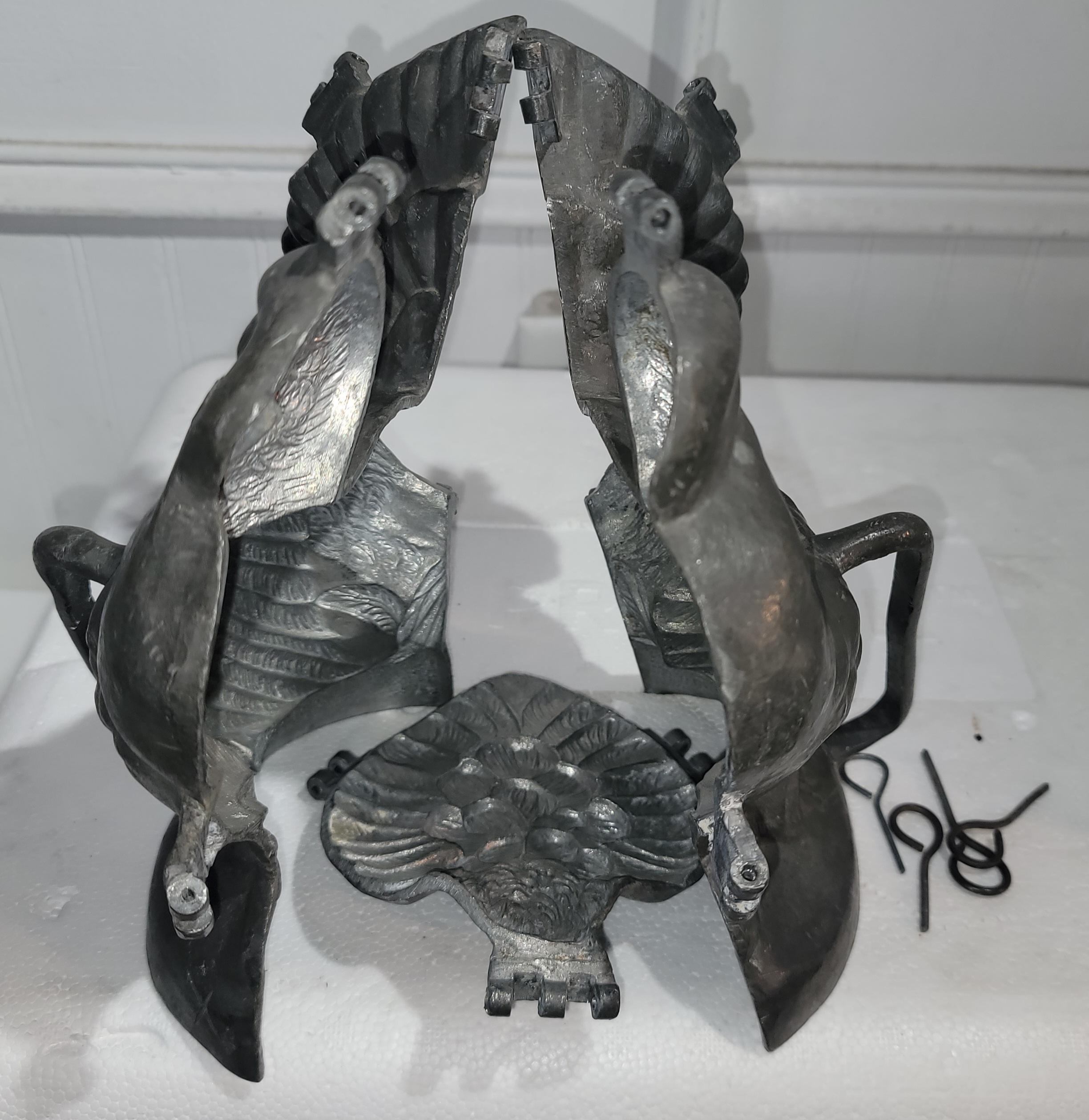 19thc Pewter Large Turkey Chocolate Mold In Good Condition In Los Angeles, CA